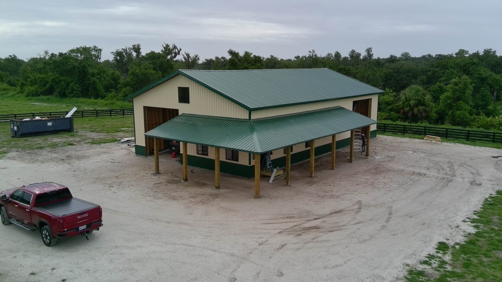 Barndominiums — Green-roof barndo with wrap porch