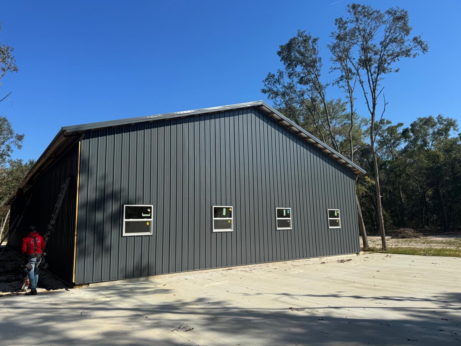 Enclosed pole barn