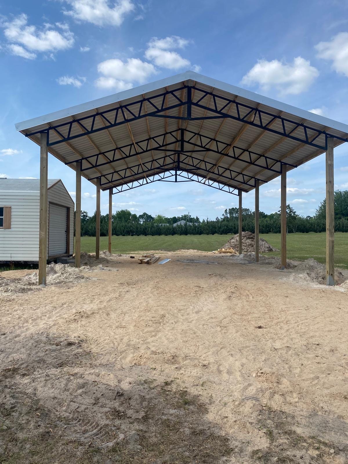 Open Pole Barns — Open pole barn with trusses